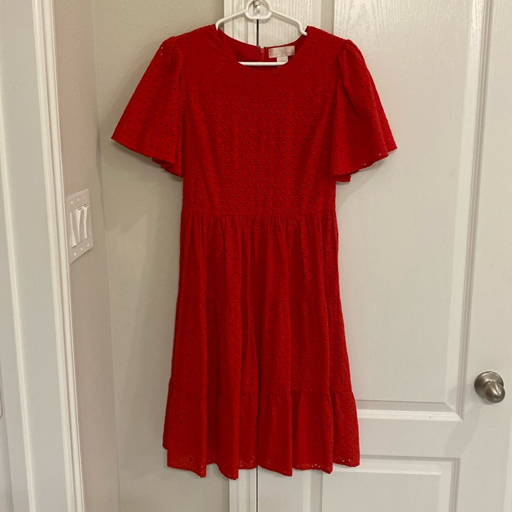 Rachel Parcell Red Eyelet Dress size Small